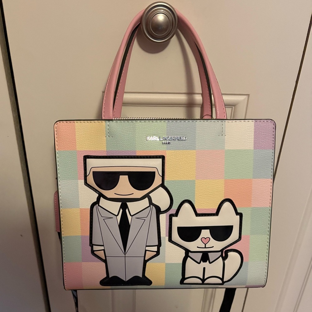 Karl Lagerfeld Pastel Checkered Satchel